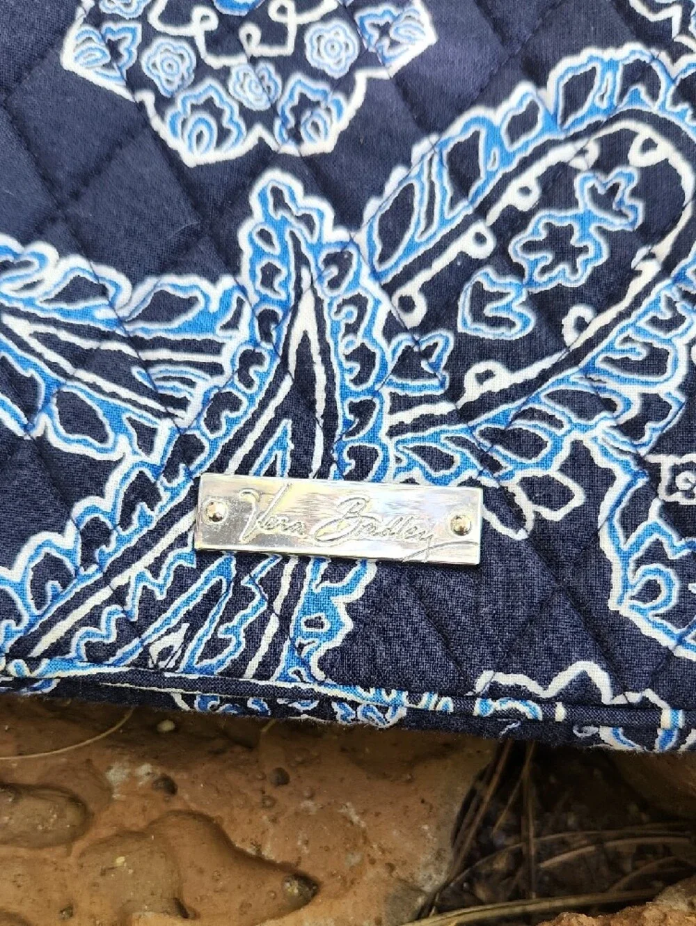 Vera Bradley Blue Paisley Quilted Tablet Case Zip Pouch